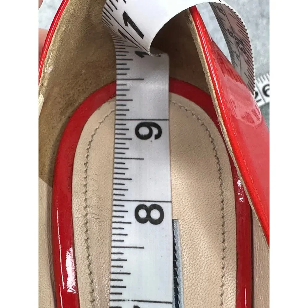 Prada Peep Toe Platform Pumps Red Patent Leather High Stiletto